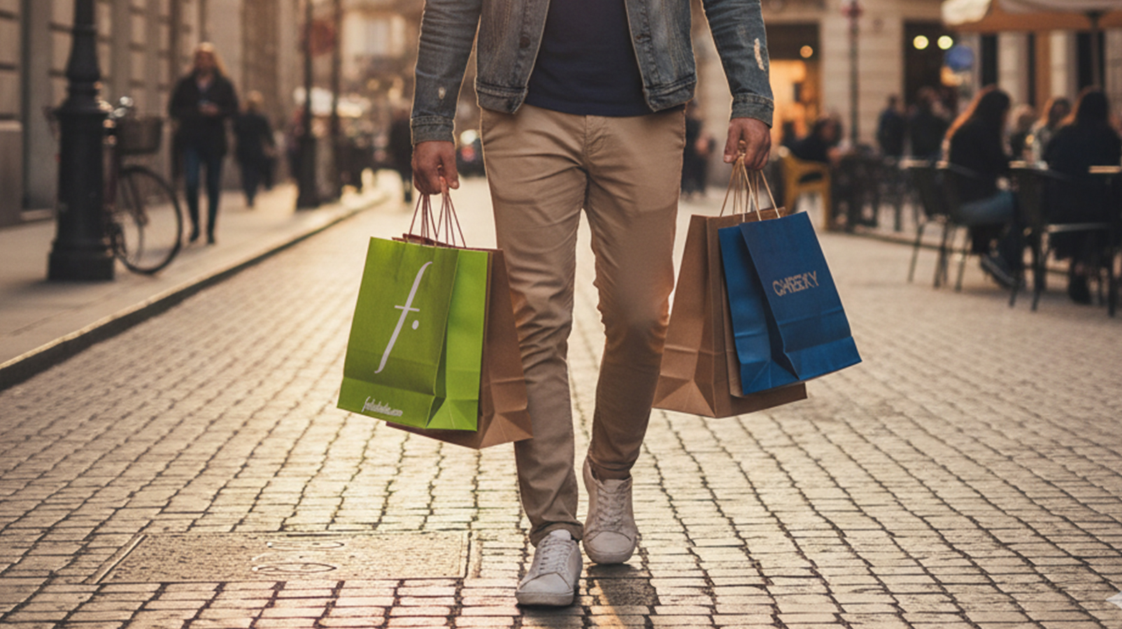 Bolsas de papel en uso