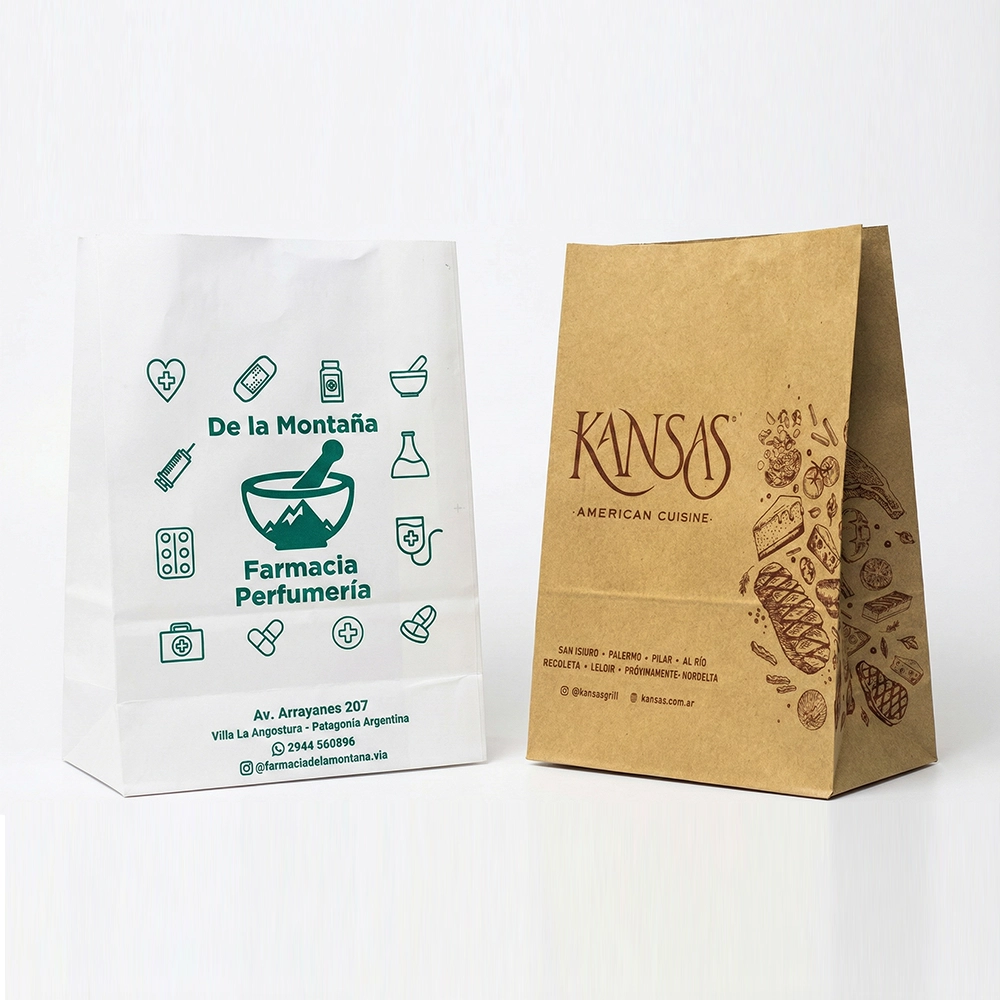 Bolsa kraft o blanca tipo delivery - 25x15x40